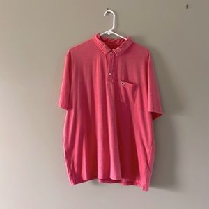 Mens Vineyard Vines dark pink white stripe edgartown polo xl